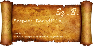 Szepesi Borbála névjegykártya